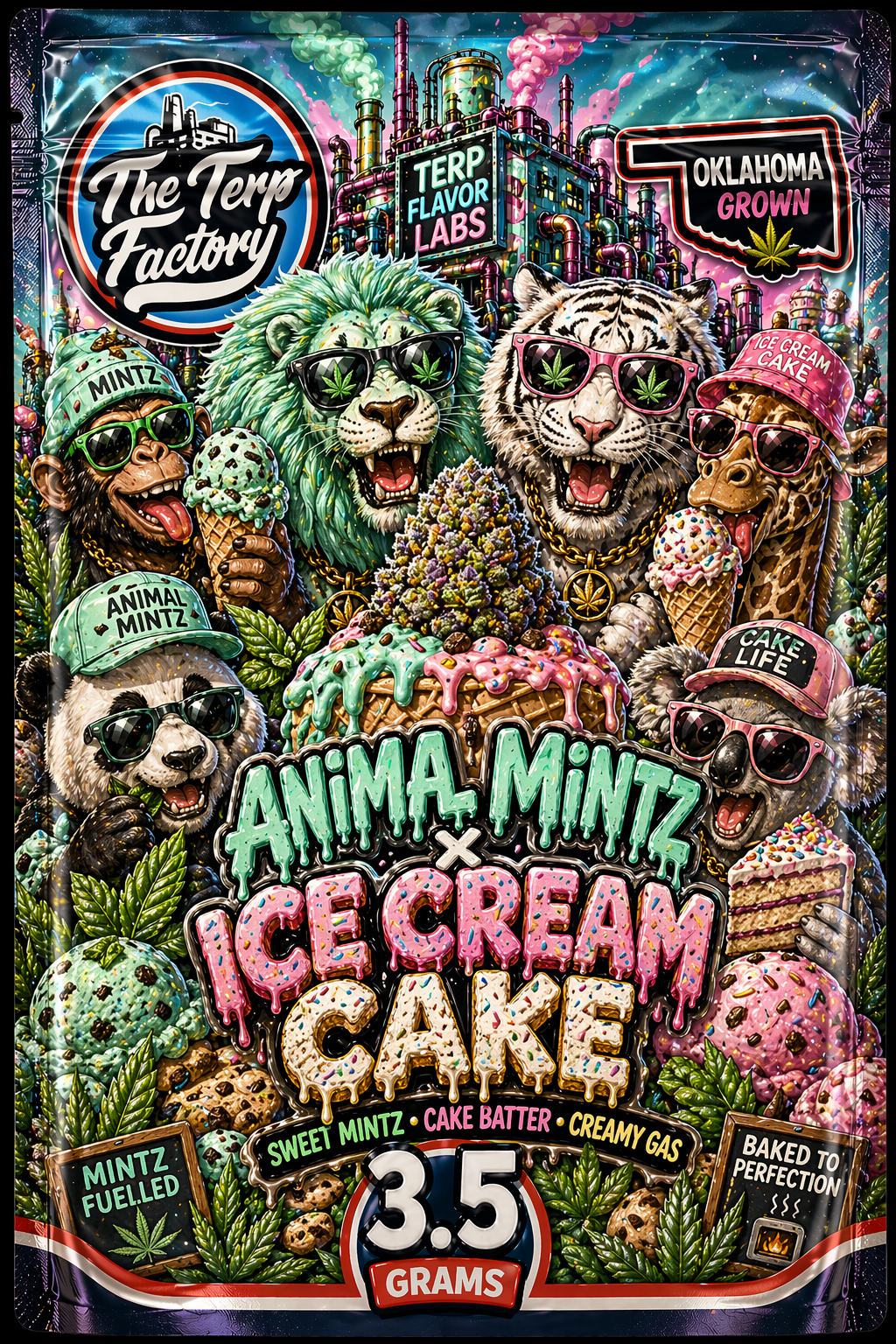 Animal Mintz x Ice Cream Cake package art
