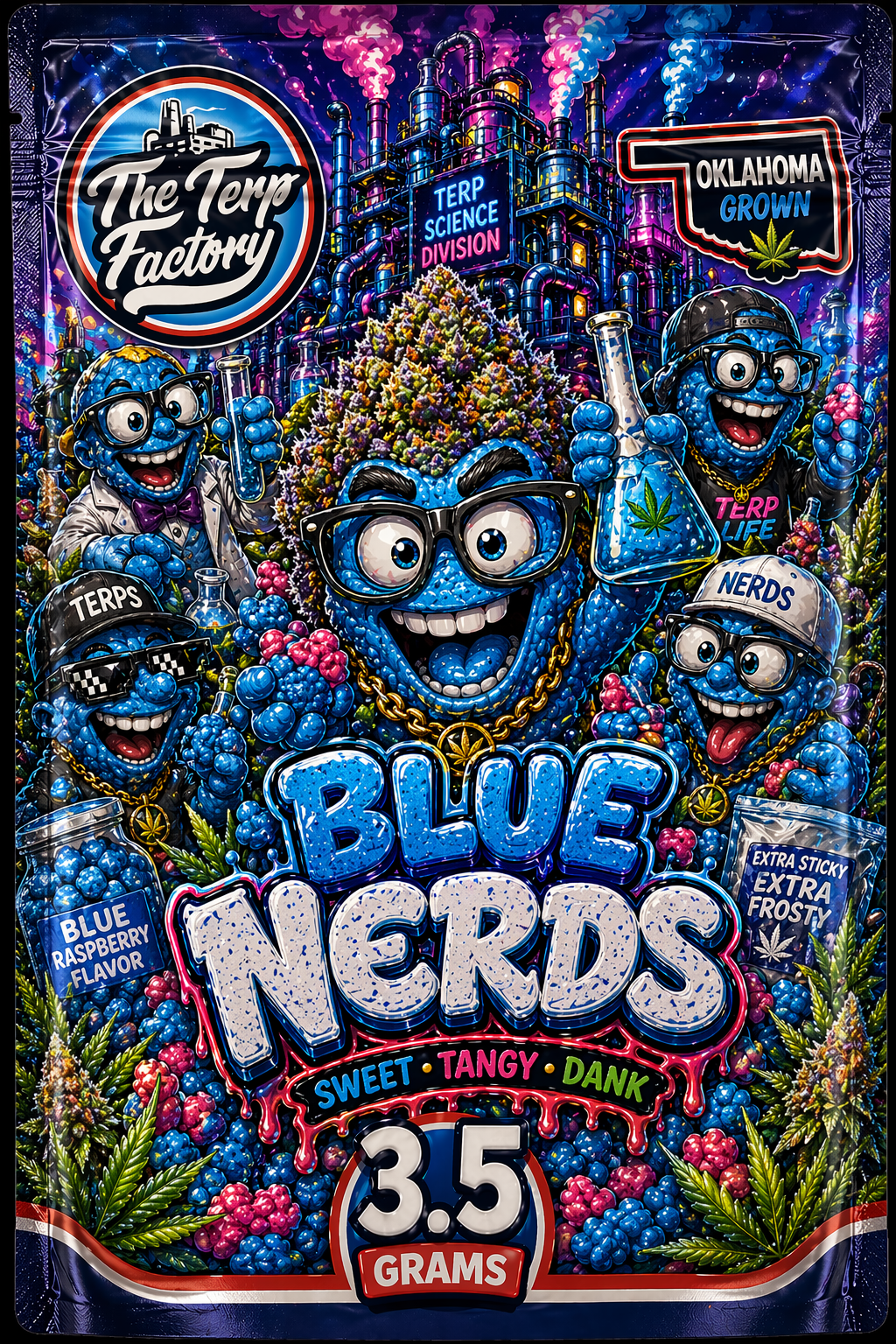 Blue Nerds package art
